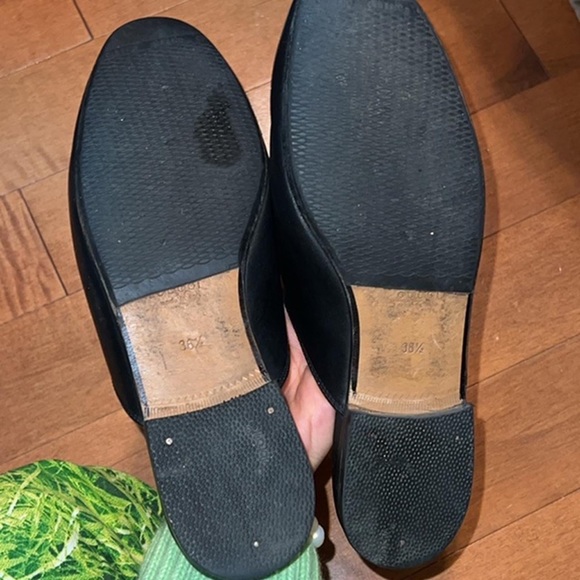 GUCCI Cotton Flower Patch Leather Loafer/Mule/Slipper - Picture 5 of 6